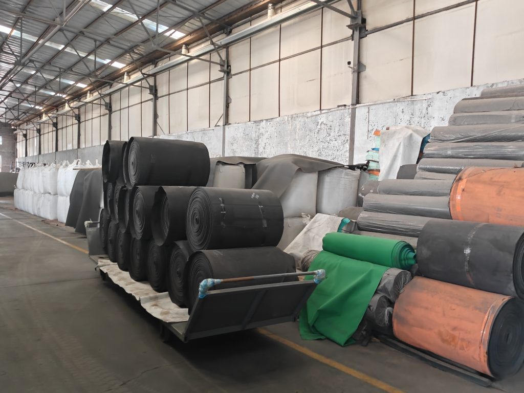 Roll material storage